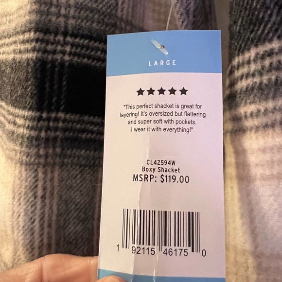 BB Dakota by Steve Madden Ladies Boxy Plaid Shacket Jacket Flannel NWT Large - Picture 6 of 13